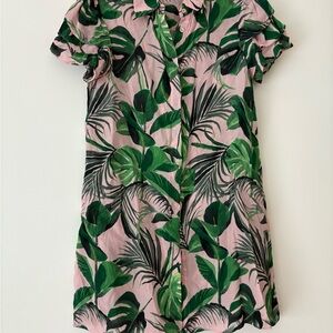 Tropical Leaf Print Blouse